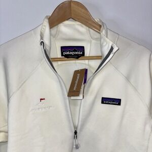 Patagonia Crosstrek Polartec Power Stretch 1/4 Zip Pullover White L NWT